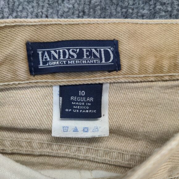 Lands End Direct Merchants Womens Jeans Tan Size 10 5 Pocket Belt Loops - Picture 11 of 12